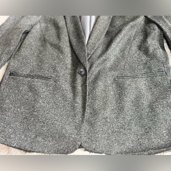 Ann Taylor Loft Cotton Gray Button Career Business Casual Blazer Size XL - Picture 7 of 9